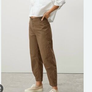 Everlane Brown Fatigue Barrel Pants 100% Organic Cotton Size 4